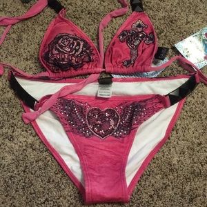 Sinful pink studded bikini